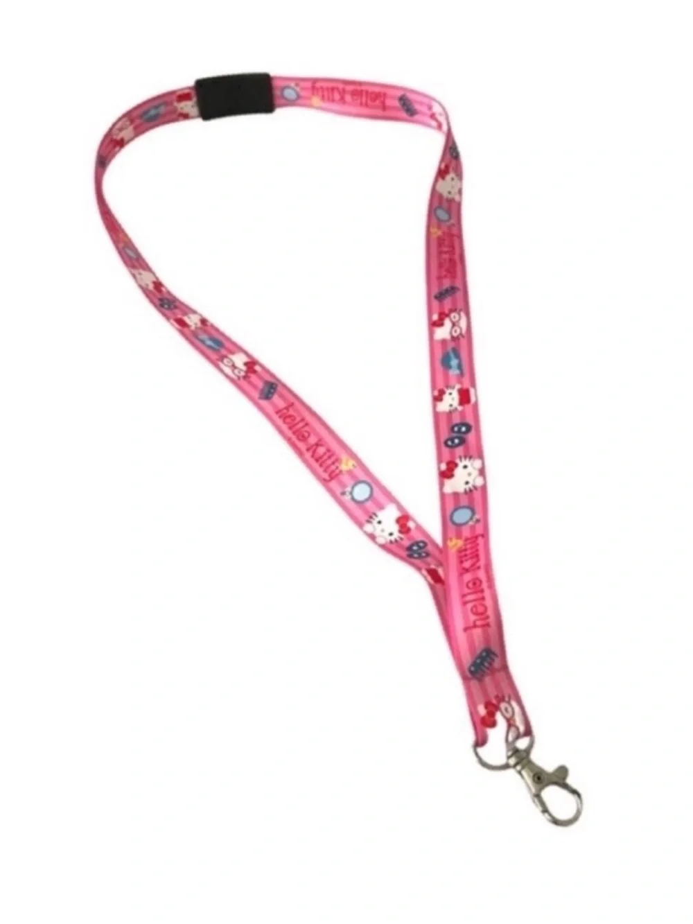 Hello Kitty Lanyard Key Card Holder Easy Snap Clasp Pink Multi